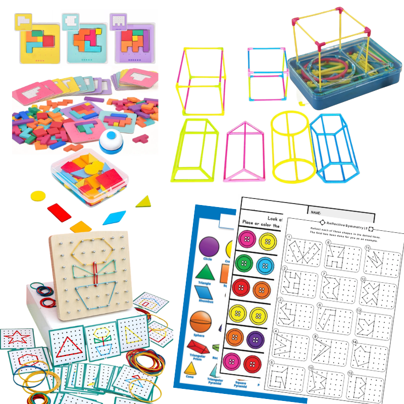 Educational Maths Subscription. Montessori Maths Shapes Projects and Materials